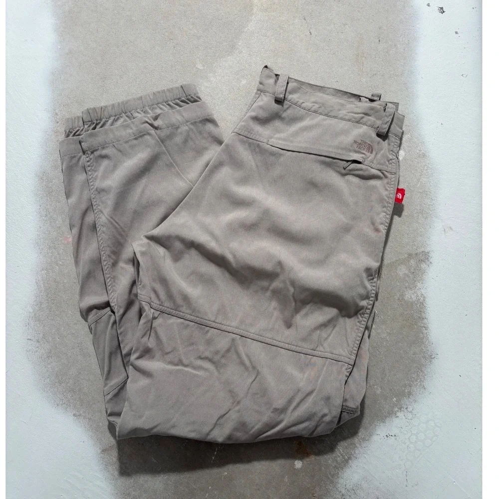 The North Face Mens Tan Khaki Hiking Pants Elastic Cuff 38 Fits 36x32